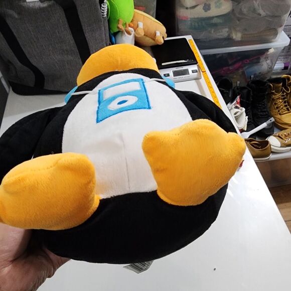 Large Penguin Listening to Music on Blue Headphones & iPod Plush Stuffed Animal - Picture 10 of 15